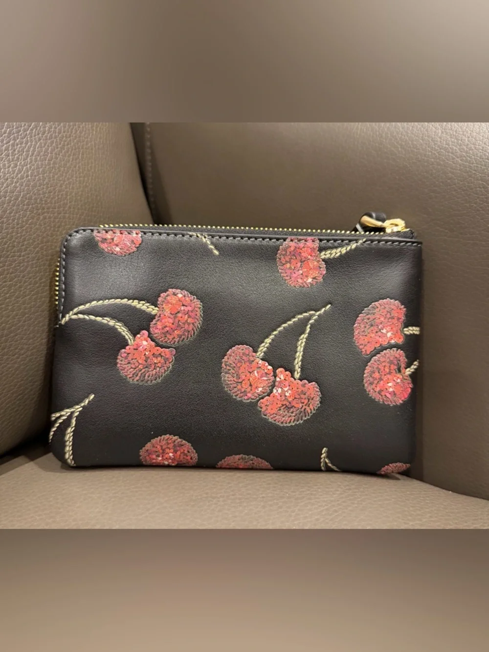 COACH Cherry Sequin Wristlet - Picture 4 of 7